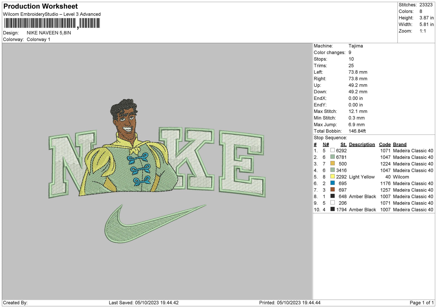 Nike Naveen Embroidery File 6 sizes