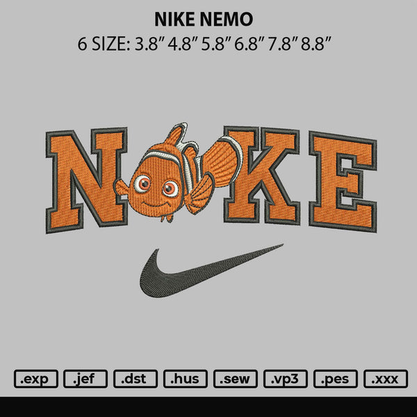 Nike Nemo Embroidery File 6 sizes