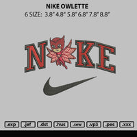 Nike Owlette Embroidery File 6 sizes