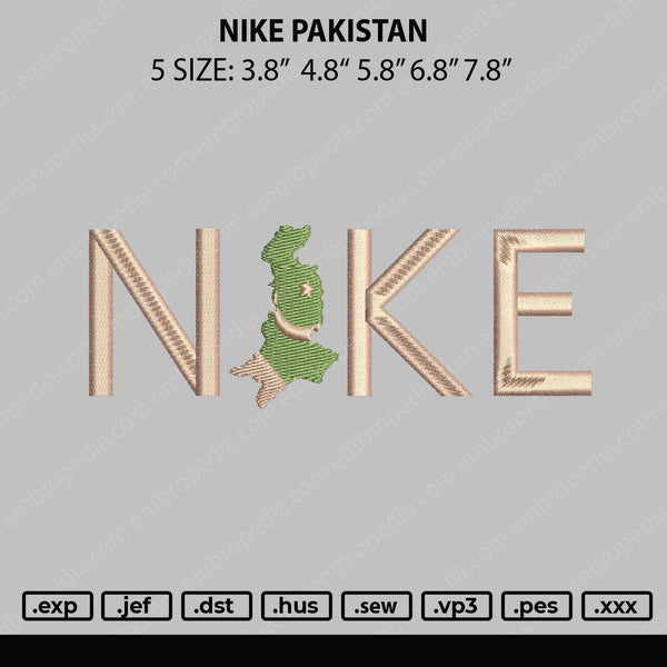 Nike Pakistan Embroidery File 5 sizes
