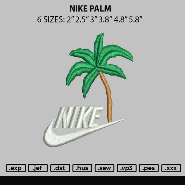 Nike Palm Embroidery File 6 sizes