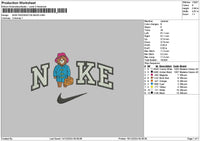 Nike Bear 1612 Embroidery File 6 sizes