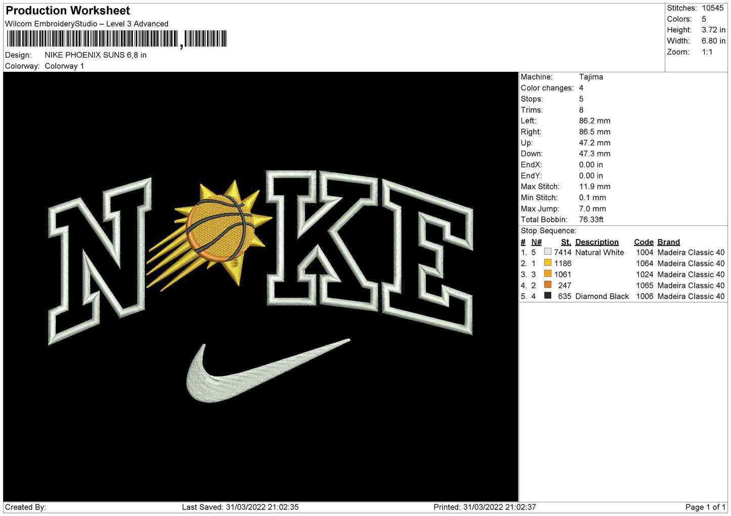 Nike Phoenix Sun Embroidery File 4 size