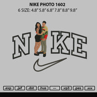 Nike Photo 1602 Embroidery File 6 sizes