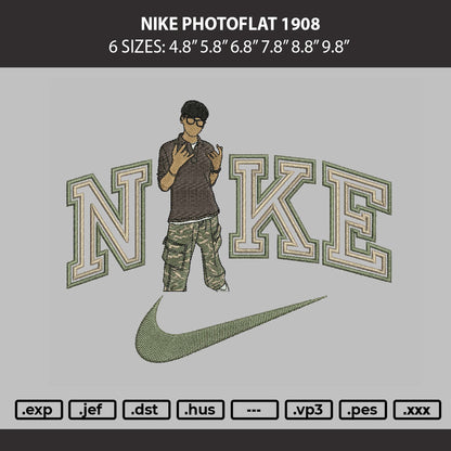 Nike Photoflat 19008b Embroidery Machine Design File 6 sizes