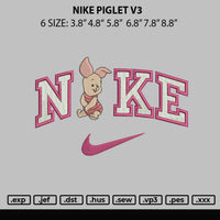 Nike Piglet V3 Embroidery File 6 sizes