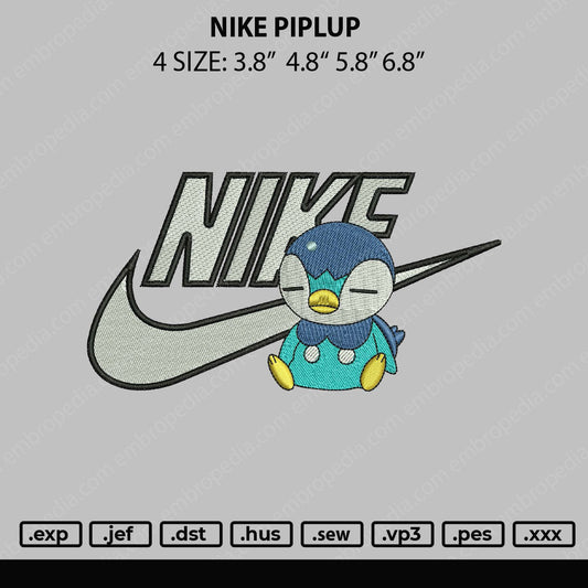 Nike Piplup Embroidery File 4 sizes