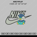 Nike Piplup Embroidery File 4 sizes