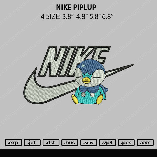 Nike Piplup Embroidery File 4 sizes
