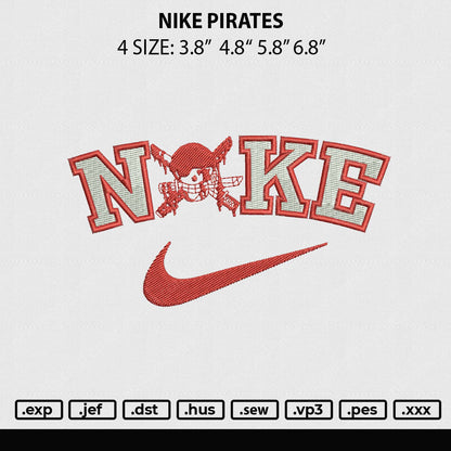 Nike Pirates Embroidery File 4 sizes
