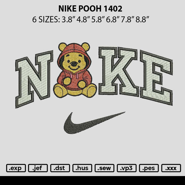 Nike Pooh 1402 Embroidery File 6 sizes