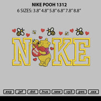 Nike Pooh 1312 Embroidery File 6 sizes