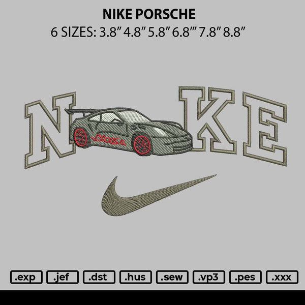 Nike Porsche Embroidery File 6 sizes