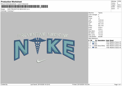 Nike Medicine 1910 Embroidery Machine Design File 6 sizes