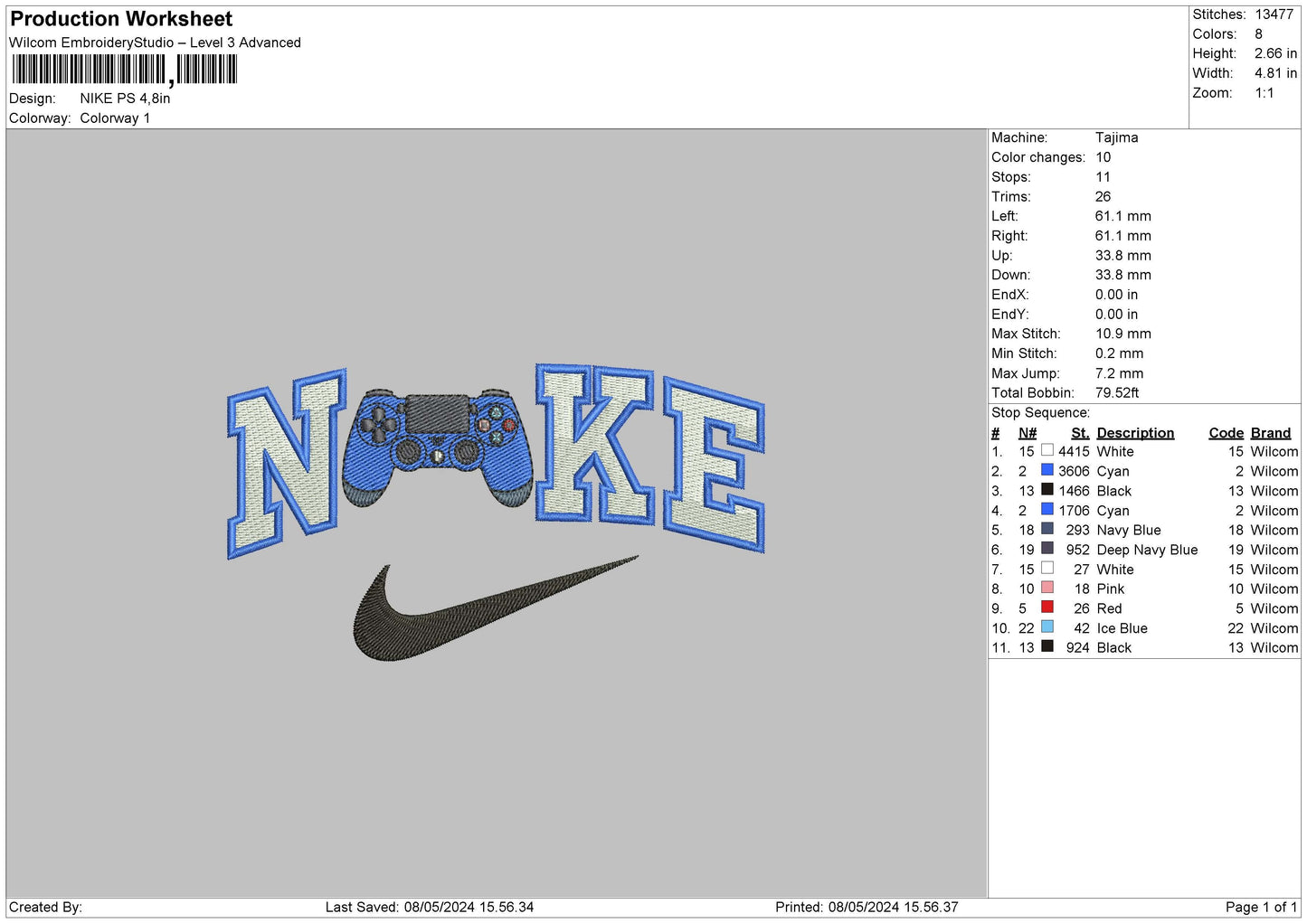 Nike Ps Embroidery File 6 sizes