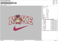 Nike Purple Bear Embroidery File 6 sizes