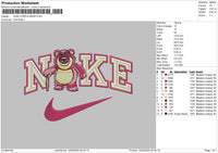 Nike Purple Bear Embroidery File 6 sizes