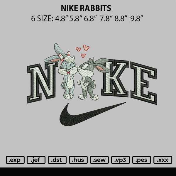 Nike Rabbits Embroidery File 6 sizes
