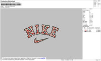 Nike Red Cow Pattern Embroidery File 5 size