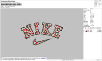 Nike Red Cow Pattern Embroidery File 5 size