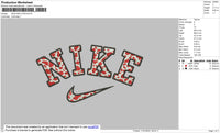 Nike Red Cow Pattern Embroidery File 5 size