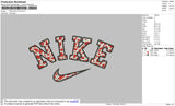 Nike Red Cow Pattern Embroidery File 5 size