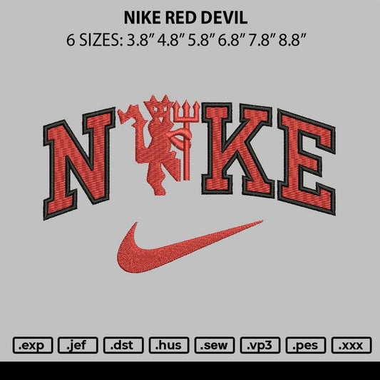 Nike Red Devil Embroidery File 6 sizes