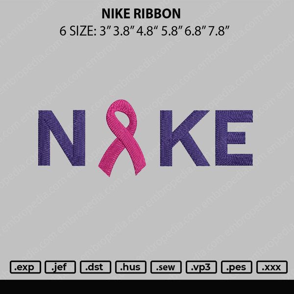 Nike Ribbon Embroidery File 6 sizes