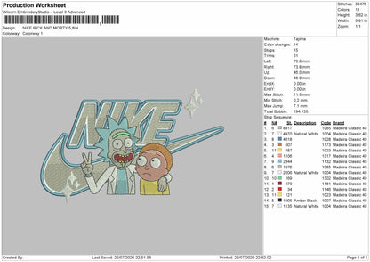 Nike Rick 2506 Embroidery Machine Design File 6 sizes