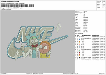 Nike Rick 2506 Embroidery Machine Design File 6 sizes