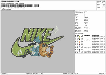 Nike Rigby Embroidery Machine Design File 6 sizes