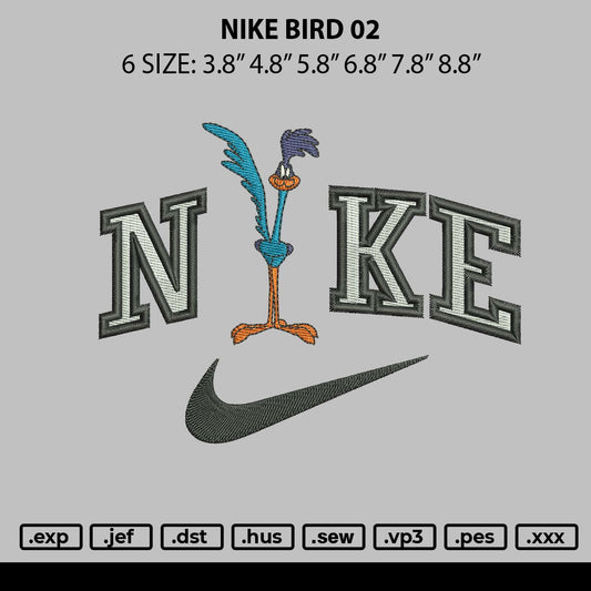 Nike Bird 02 Embroidery File 6 sizes