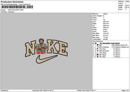 Nike Rod Embroidery File 6 sizes