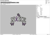 Nike Ribbon Butterflies Embroidery File 6 sizes