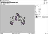 Nike Ribbon Butterflies Embroidery File 6 sizes