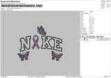 Nike Ribbon Butterflies Embroidery File 6 sizes