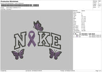 Nike Ribbon Butterflies Embroidery File 6 sizes