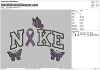 Nike Ribbon Butterflies Embroidery File 6 sizes