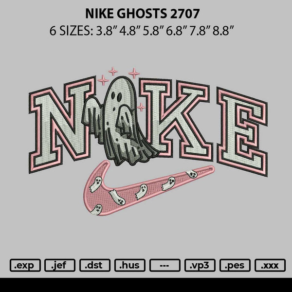 Nike Ghosts 2707 Embroidery File 6 sizes