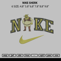 Nike Sherk Embroidery File 6 sizes