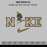 Nike Moosewala Embroidery File 5 sizes
