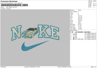 Nike Blue Car V002 Embroidery File 6 sizes