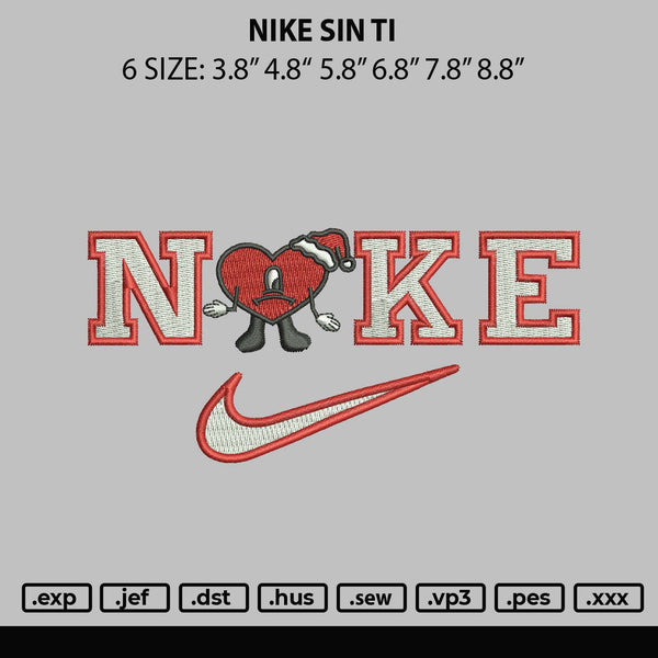 Nike Sin Ti Embroidery File 6 sizes