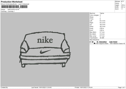 Nike Sofa Embroidery File 4 size