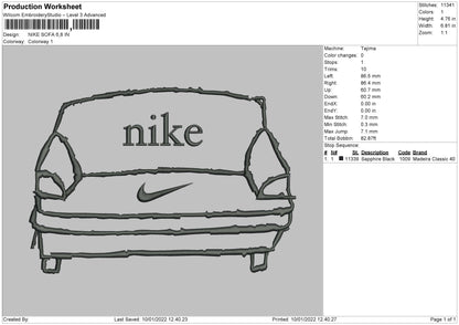 Nike Sofa Embroidery File 4 size