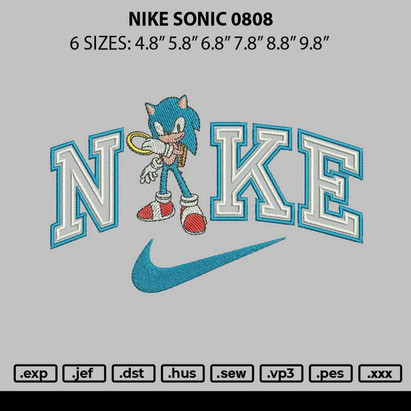 Nike Sonic 0808 Embroidery File 6 sizes