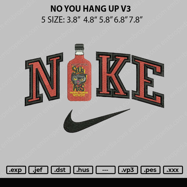 Nike Sour Puss Embroidery File 5 sizes