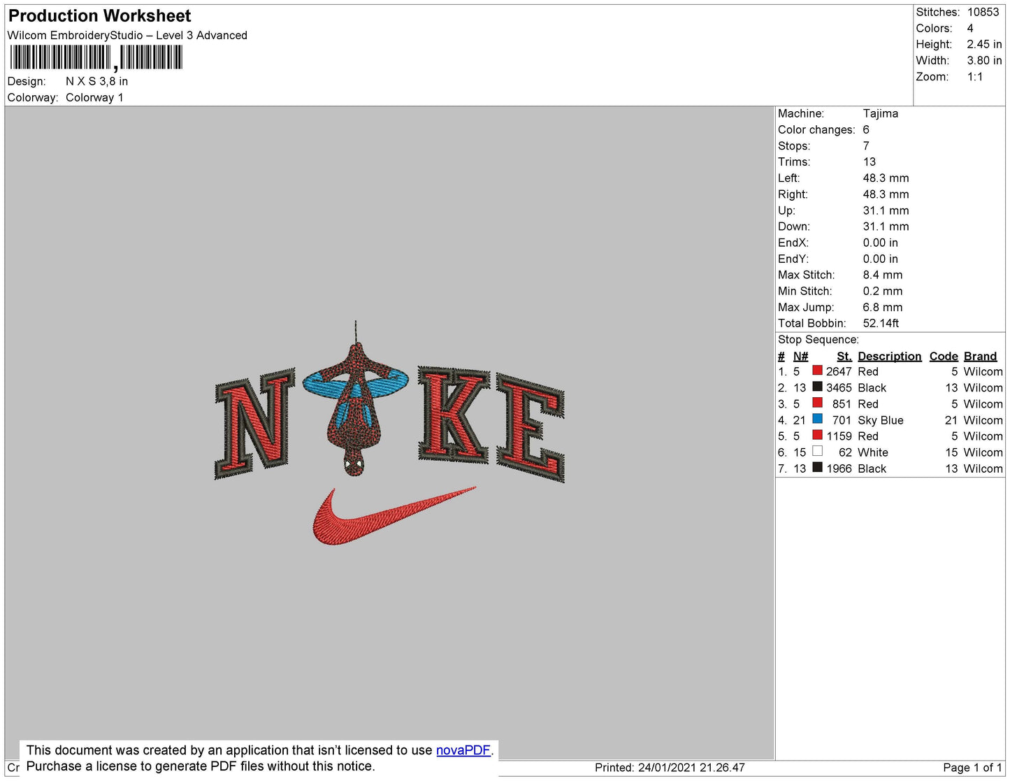 Nike Spiderman Embroidery File 11 size