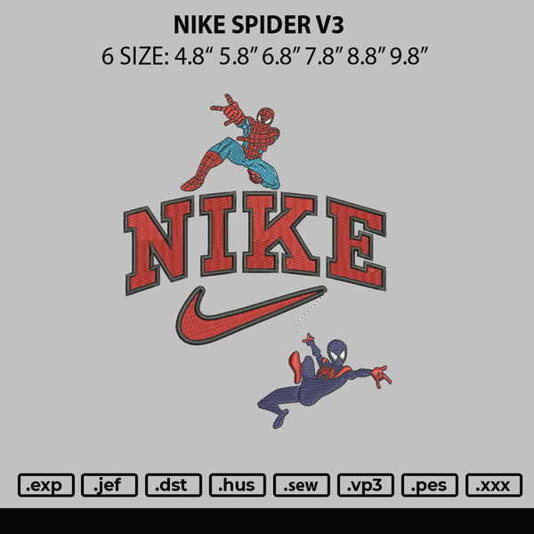 Nike Spider V2 Embroidery File 6 sizes
