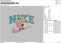 Nike Spongebob V2 Embroidery File 4 sizes